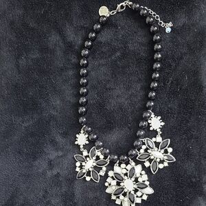 Black House White Market Black and Silver Floral Necklace